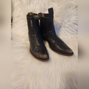 freebird Faith Black Leather Pointed Toe Ankle Boots